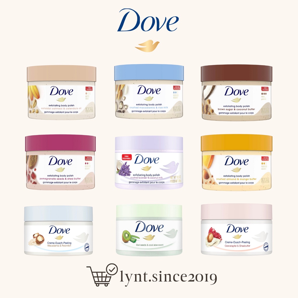 [Bản Mỹ/ Đức] Tẩy tế bào chết Dove Exfoliating Body Polish 225gr/ 298gr