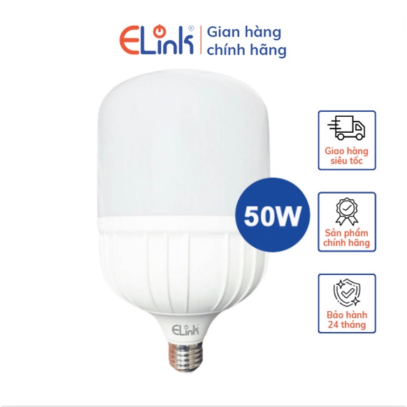 Bóng Đèn Led Trụ Nhựa ELink Công Suất 50W Thiết Kế Thẩm Mỹ Kết Hợp Ánh Sáng Trắng Sang Trọng, Hàng Chính Hãng