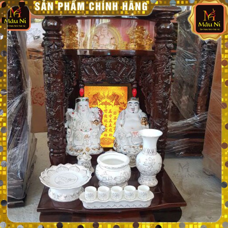 BÀI VỊ CHO BÀN THỜ THẦN TÀI THỔ ĐỊA đắc tài chiêu lộc - tranh trúc chỉ in MÂU NI- hàng đẹp