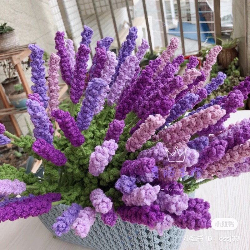 Hoa len handmade-Hoa lavender