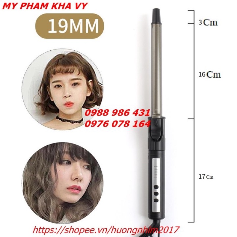 Máy uốn xoăn sóng hàn quốc, Máy uốn xoăn giả phi 9mm 13mm 16mm 19mm 22mm 25mm 28mm 32mm 38mm chuyên salon