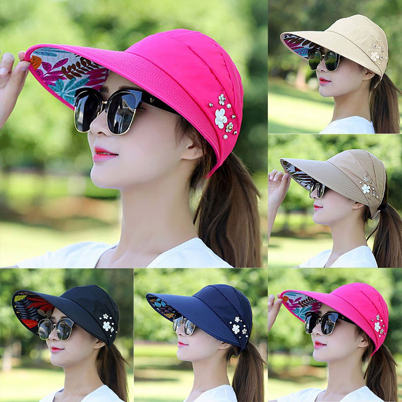 Mũ rộng vành chống tia uv có thể gấp lại cho nữ