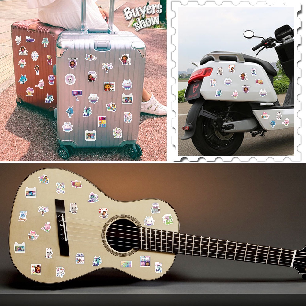 JOJO· Bộ Hình Dán Chống Thấm Gabby's Dollhouse, 50 tờ/bộ