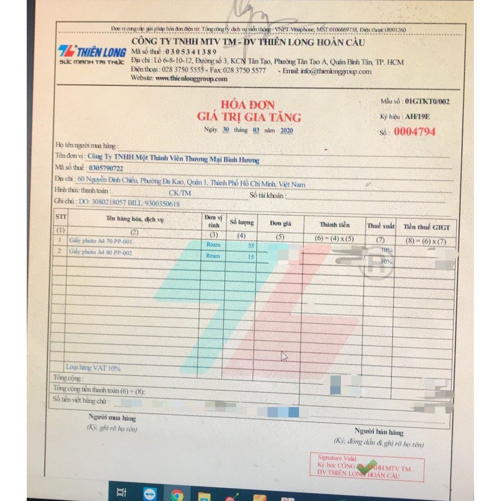 Giấy Photo Thiên Long A4 cam kết hàng đúng mô tả chất lượng đảm bảo an toàn đến sức khỏe người sử dụng đa dạng mẫu mã