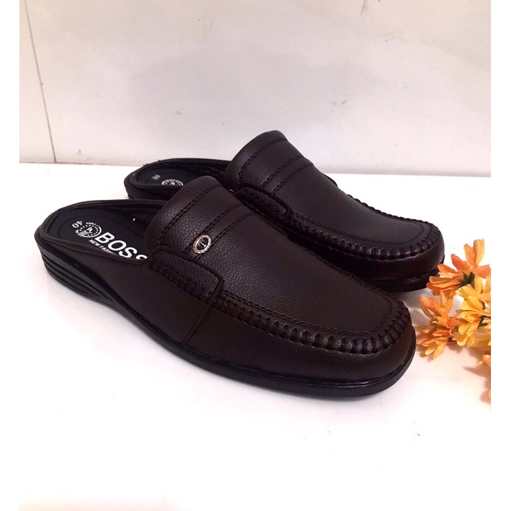 Giày không gót nam màu nâu.da mềm..mẫu mới nhất hiện nay | BigBuy360 - bigbuy360.vn