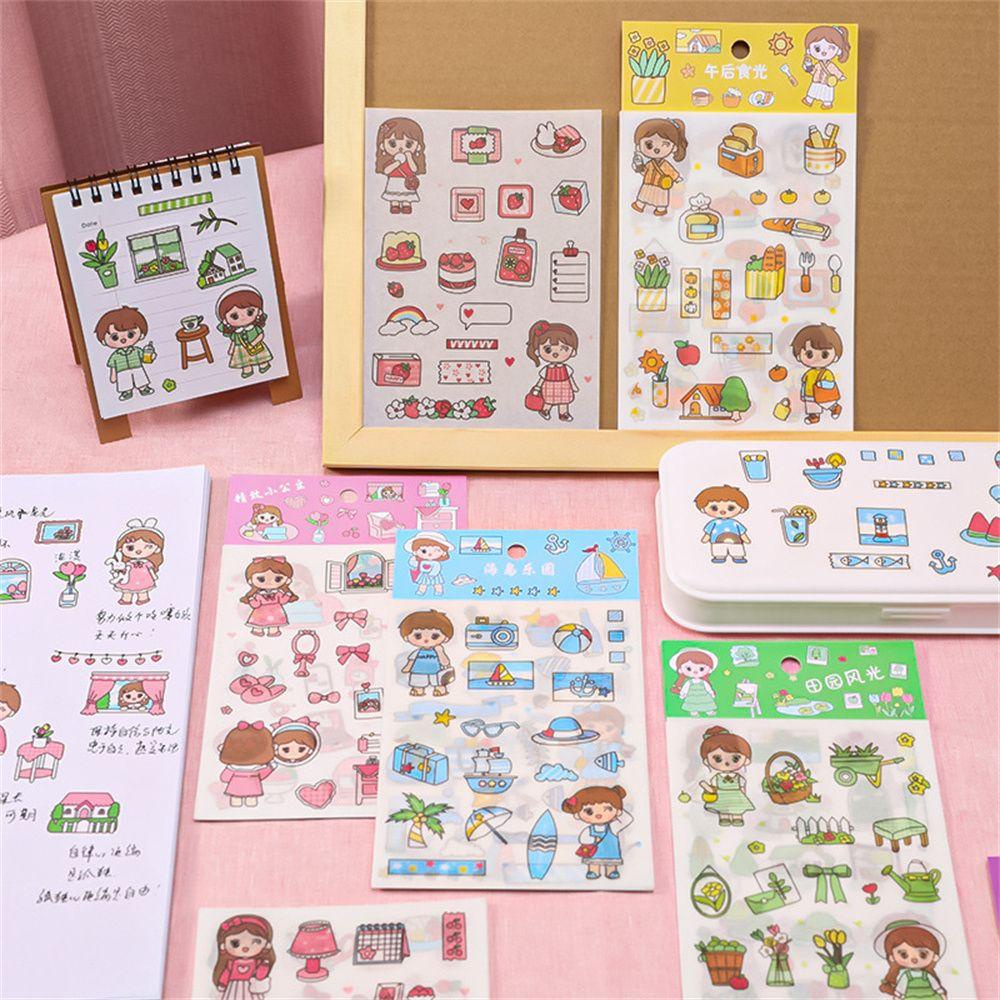 Bộ 4 Miếng Dán Hình Trái Cây Dễ Thương Trang Trí Sổ Tay / Nhật Ký / Trường Học DIY