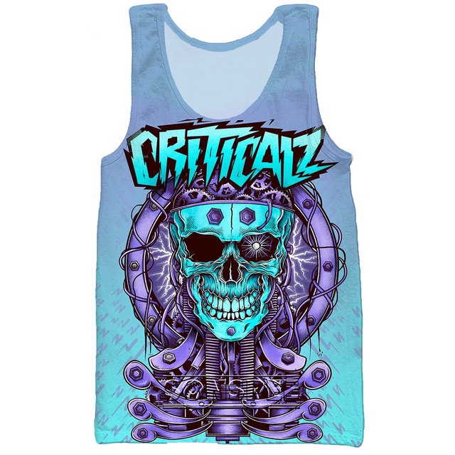 Áo Ba Lỗ Nam In Hình Đầu Lâu 3D Cá Tính