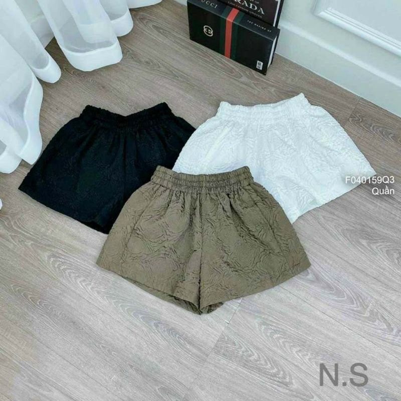 Quần short xốp họa tiết lưng thun 0401