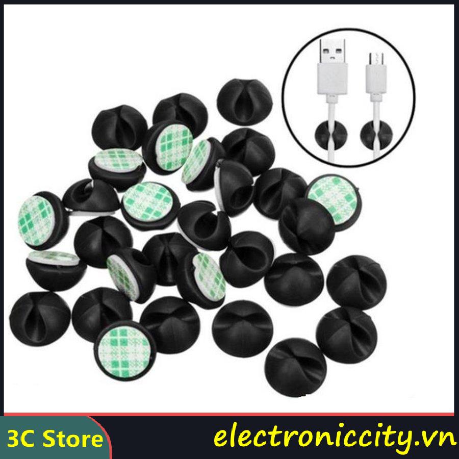 20pcs Giá Silicon mini cố định dây cáp sạc cho các thiết bị điện tử trên bàn làm việc