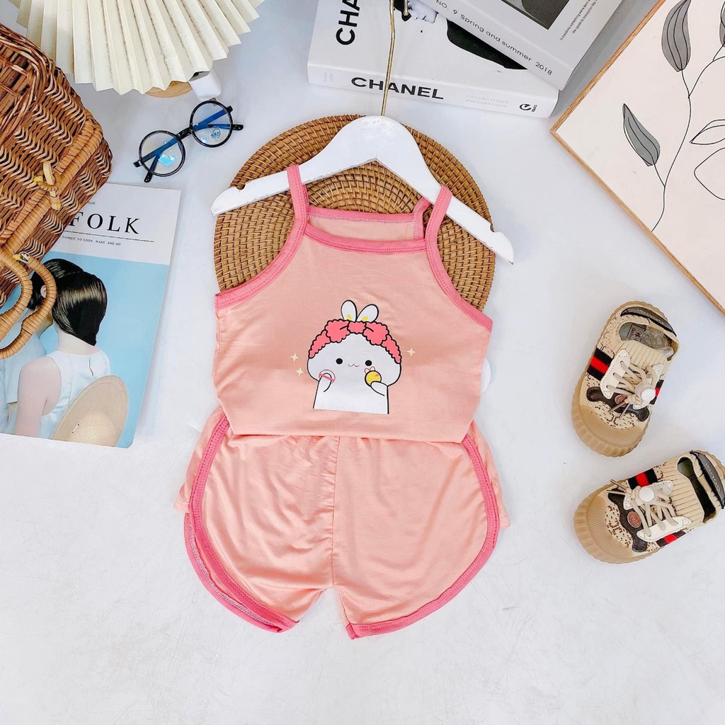 *** Free Ship *** Bộ Áo 2 Dây Chào Hè Minky Mom Chất Thun Lạnh Siêu Dễ Thương Cho Bé Gái