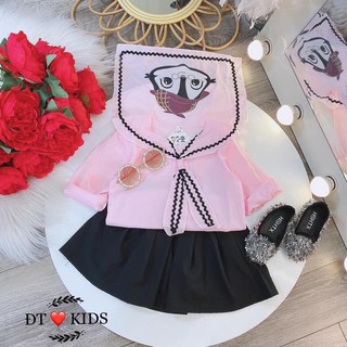 set áo và váy thuỷ thủ cho bé gái