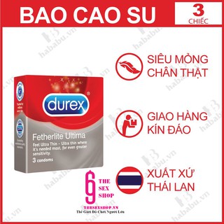 [Che Tên SP] Bao Cao Su Siêu Mỏng Durex Fetherlite Ultima - 3 cái