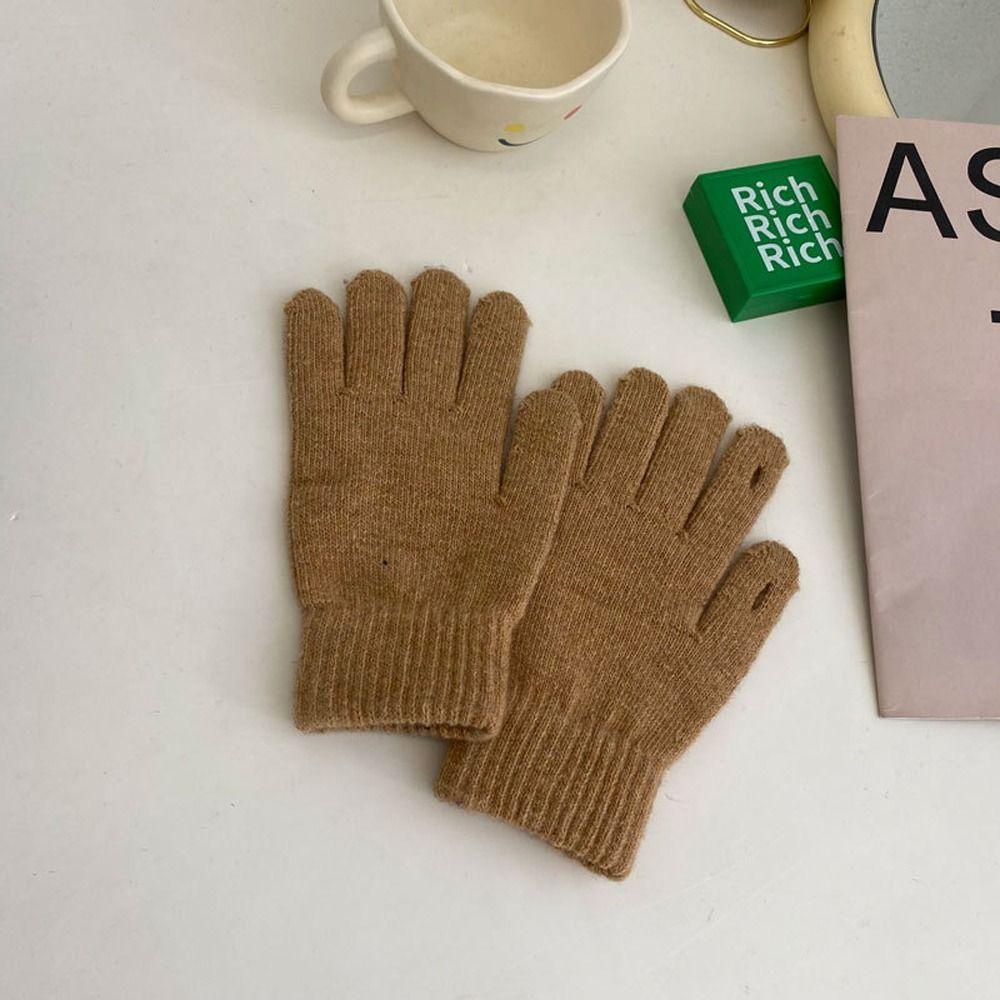 Găng Tay Dệt Kim Giữ Ấm Mùa Đông Chống Gió Hai Ngón Cho Nữ