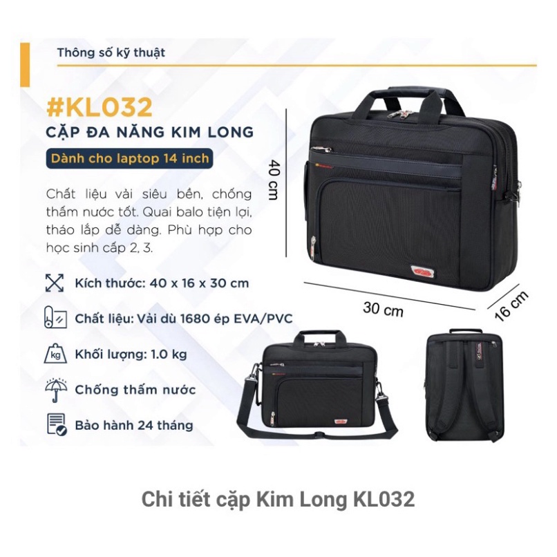Cặp đen học sinh cấp 2 và 3 cao cấp Kim Long KL032 - Hàng nhập khẩu | BigBuy360 - bigbuy360.vn