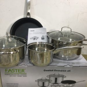 Bộ Nồi Chảo Inox 304 cao cấp Faster COMFORT ✅ 4 món chuyên dụng cho bếp từ