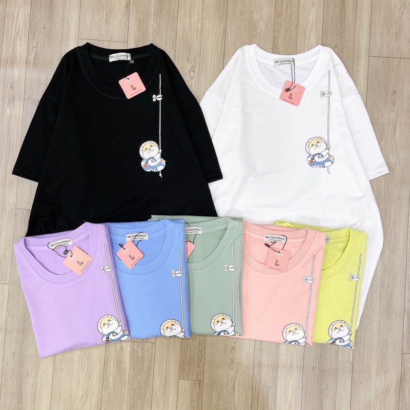 Áo Thun PHÔNG NAM NỮ UNISEX GÓC Mèo CAT CUTE DỄ THƯƠNG - Hình chụp thật