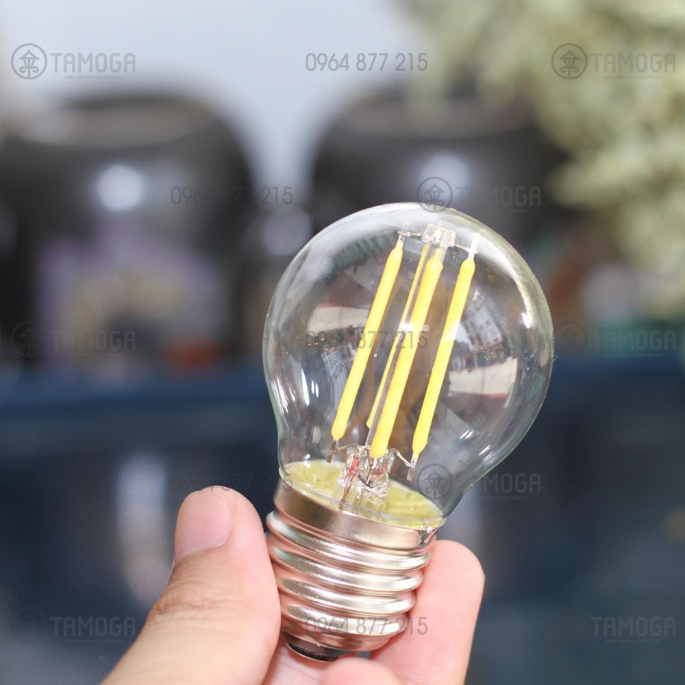 Bóng Đèn Tròn Edison Vintage G 45, ST 64, A 60 - 4W đui E27, ánh sáng vàng