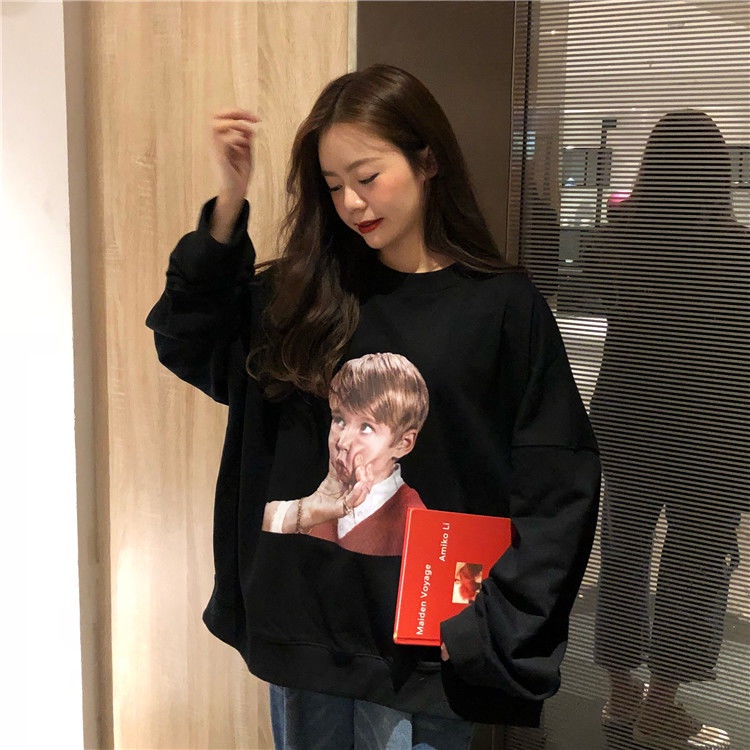 Áo Sweater Dáng Rộng Phong Cách Harajuku Hàn Quốc Thời Trang Thu Đông Mới 2021 | BigBuy360 - bigbuy360.vn