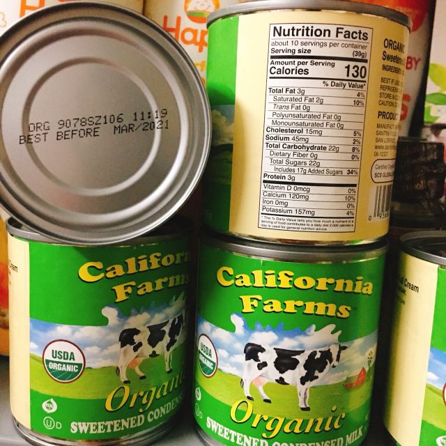 SỮA ĐẶC HỮU CƠ NGUYÊN KEM CÓ ĐƯỜNG CALIFORNIA FARM 397G