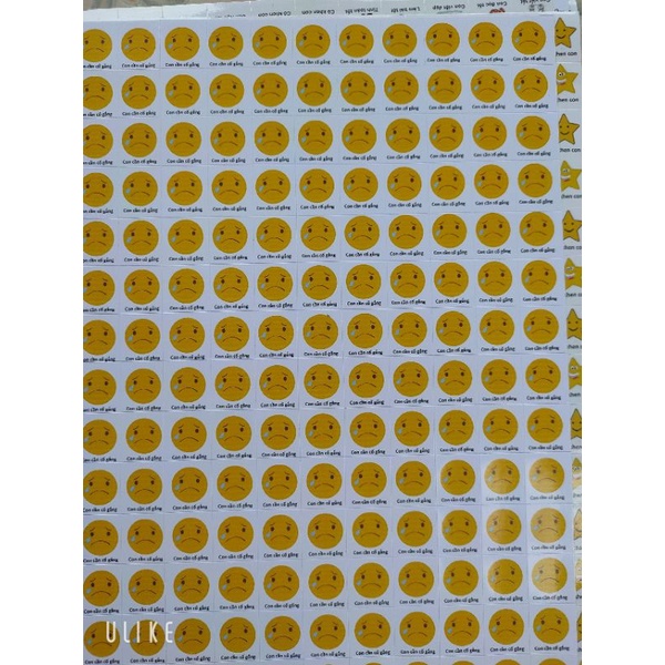 1 sét stick 10 tờ -có khen, có khuyến khích cho học sinh hoàn thành.