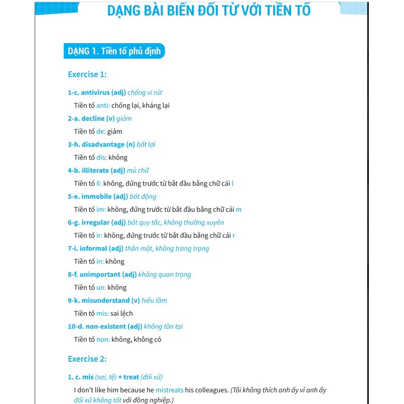 Sách Bài tập từ loại tiếng Anh