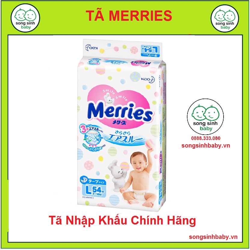 Tã - bỉm dán Merries L54 (9-14kg)
