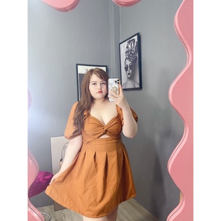 ĐẦM SOẮN NGỰC TAY PHỒNG KHOÉT EO(bigsize 60kg-90kg)