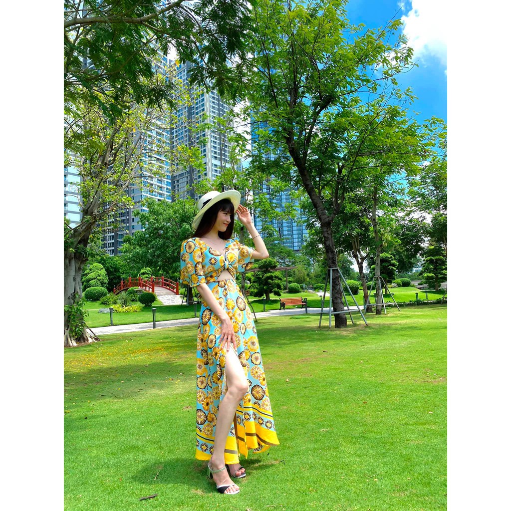 Đồ Đi Biển Gia Đình_Set Gia Đình Du Lịch_Vải Mango Họa Tiết Tươi Trẻ_Fullsize 7-100kgs