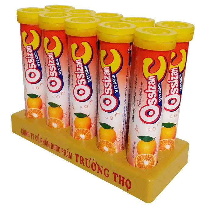 Viên sủi vitamin c Ossizan C tăng sức đề kháng cho bé nâng cao hệ miễn dịch thơm ngon rễ uống Lốc 10 Tub