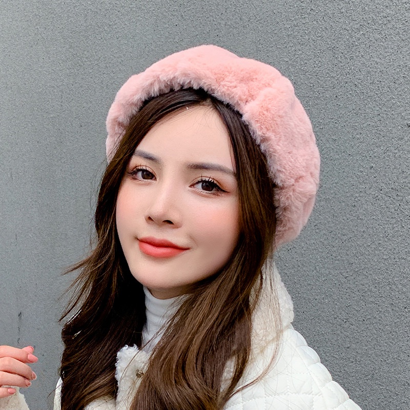 Autumn and winter fashion fur beret for women