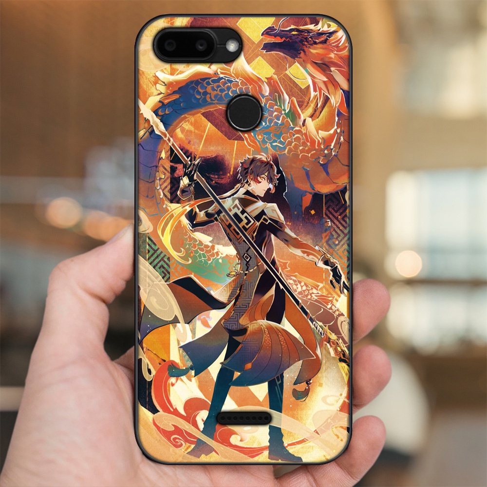 Ốp lưng Xiaomi Redmi 6 viền đen in hình Zhongli Genshin Impact