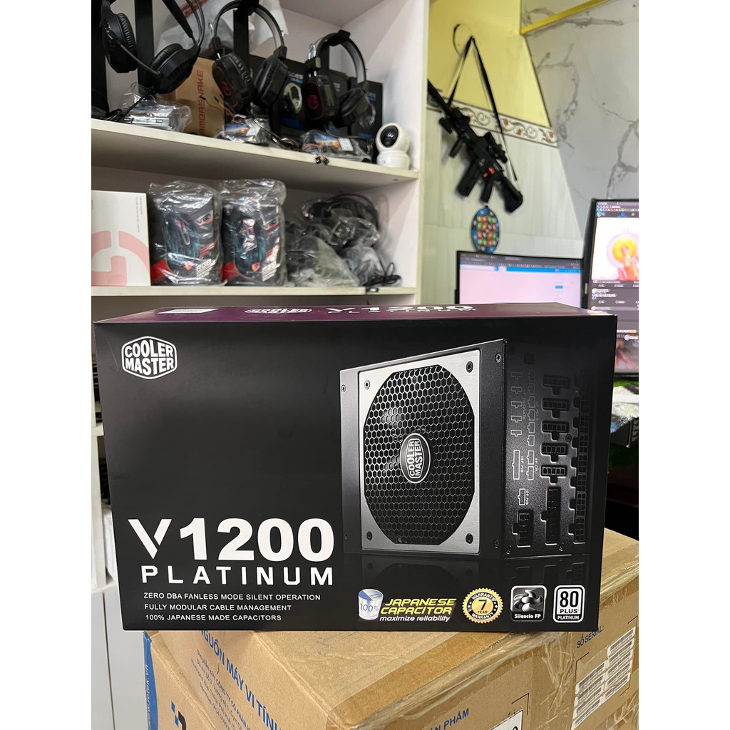 Nguồn Cooler Master V1200  1200W  80Plus Chuẩn Bạch Kim Mới