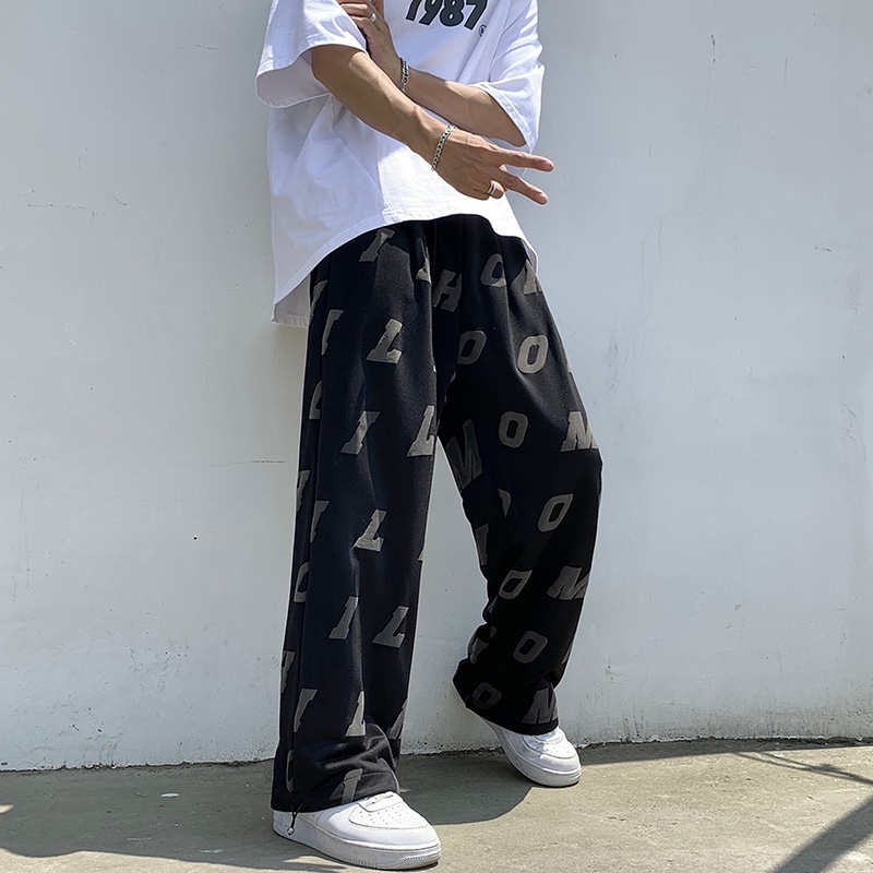 Quần Dài Thể Thao Ống Rộng Phong Cách Hip Hop Hàn Quốc Thời Trang Mùa Hè Cho Nam
