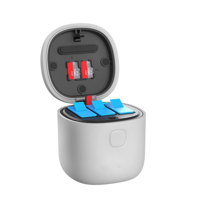 Hộp Sạc Đọc Thẻ Nhớ TF 3 Ngăn Màu Đen Cho Go-Pro Hero 9