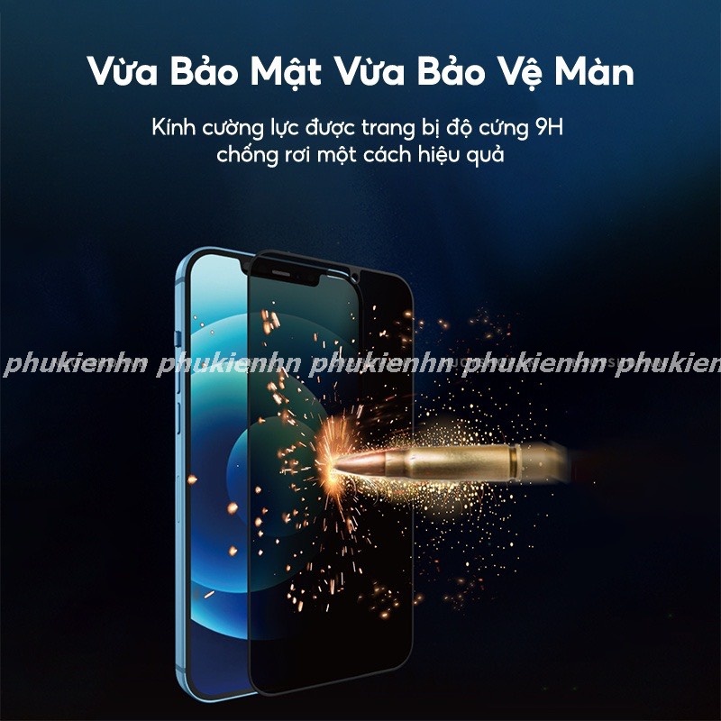 Kính Cường Lực Wiwu Iprivacy Chống nhìn trộm bảo vệ màng loa cho  IPhone 15 /15 ProMax, 14 Promax ,13 Promax ,12 Promax