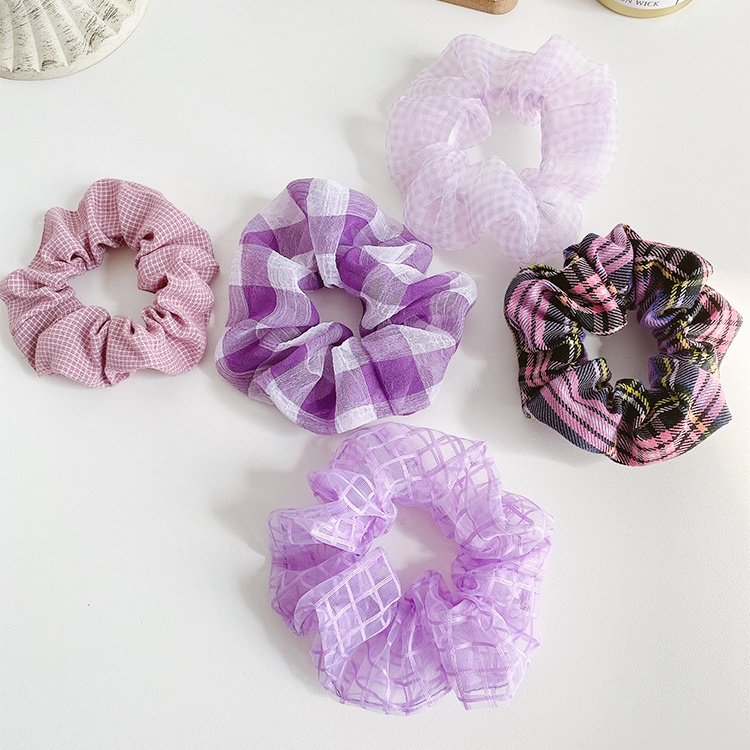 Dây buộc tóc co giãn màu tím phong cách Hàn Quốc dễ thương cho nữ