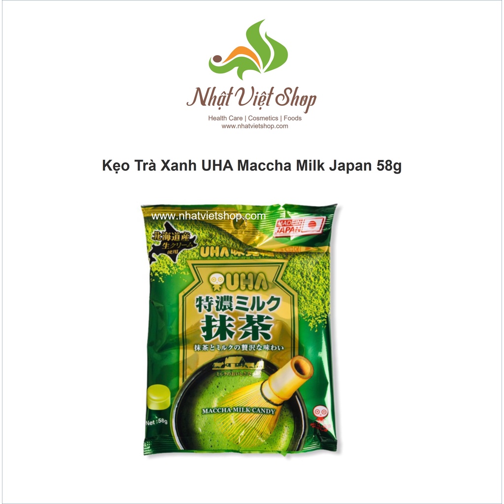 Kẹo Trà Xanh Sữa UHA Matcha Milk Candy 58g