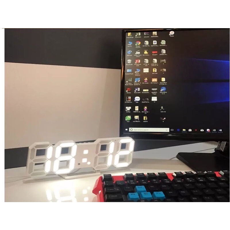 Đồng hồ LED 3D treo tường, để bàn thông minh TN828 Smart Clock Phong Cách Hàn Quốc