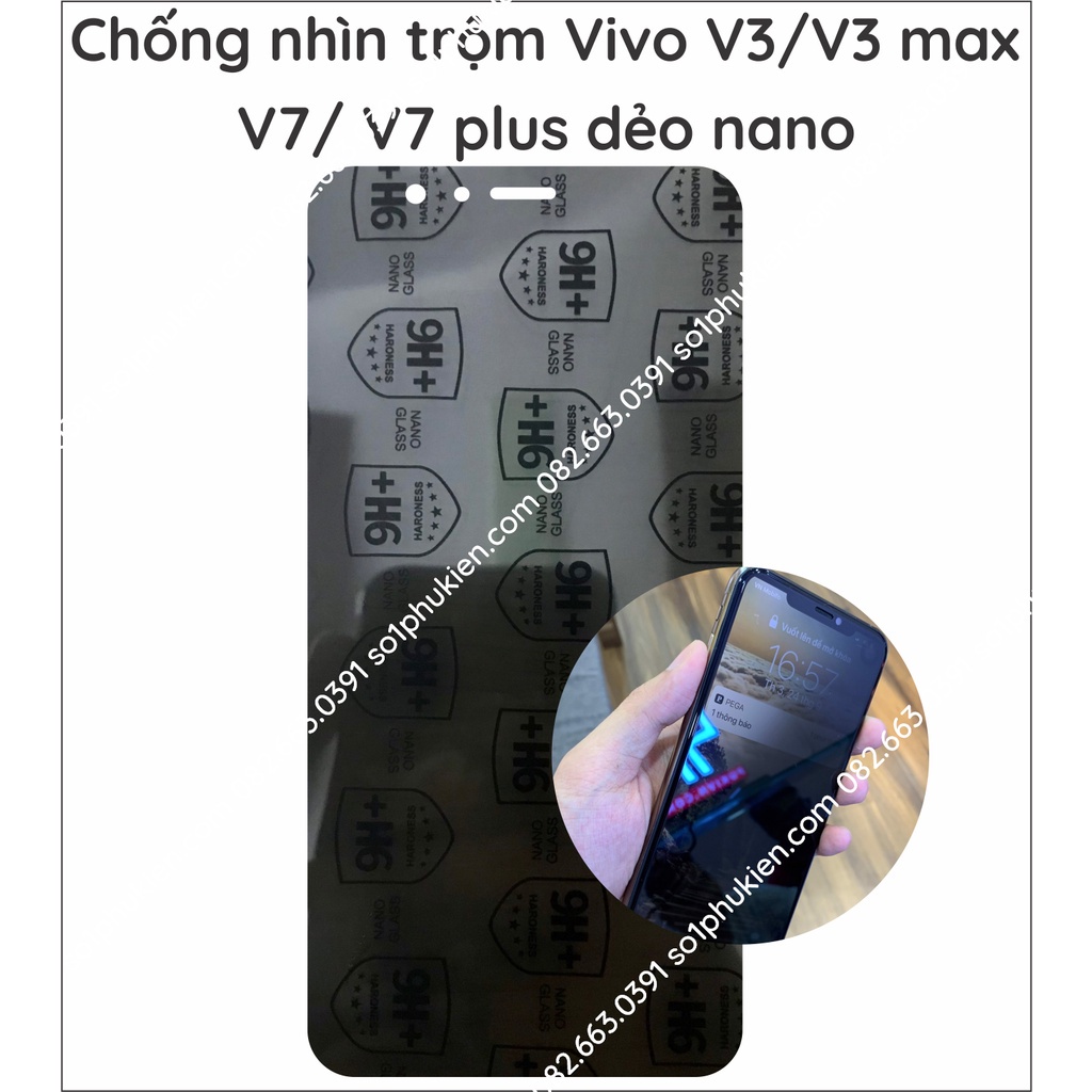 Dán cường lực dẻo nano chống nhìn trộm vivo v15 v17 pro V7  V11i  V7+ V9  V3  V3 max (chống vỡ siêu bền)