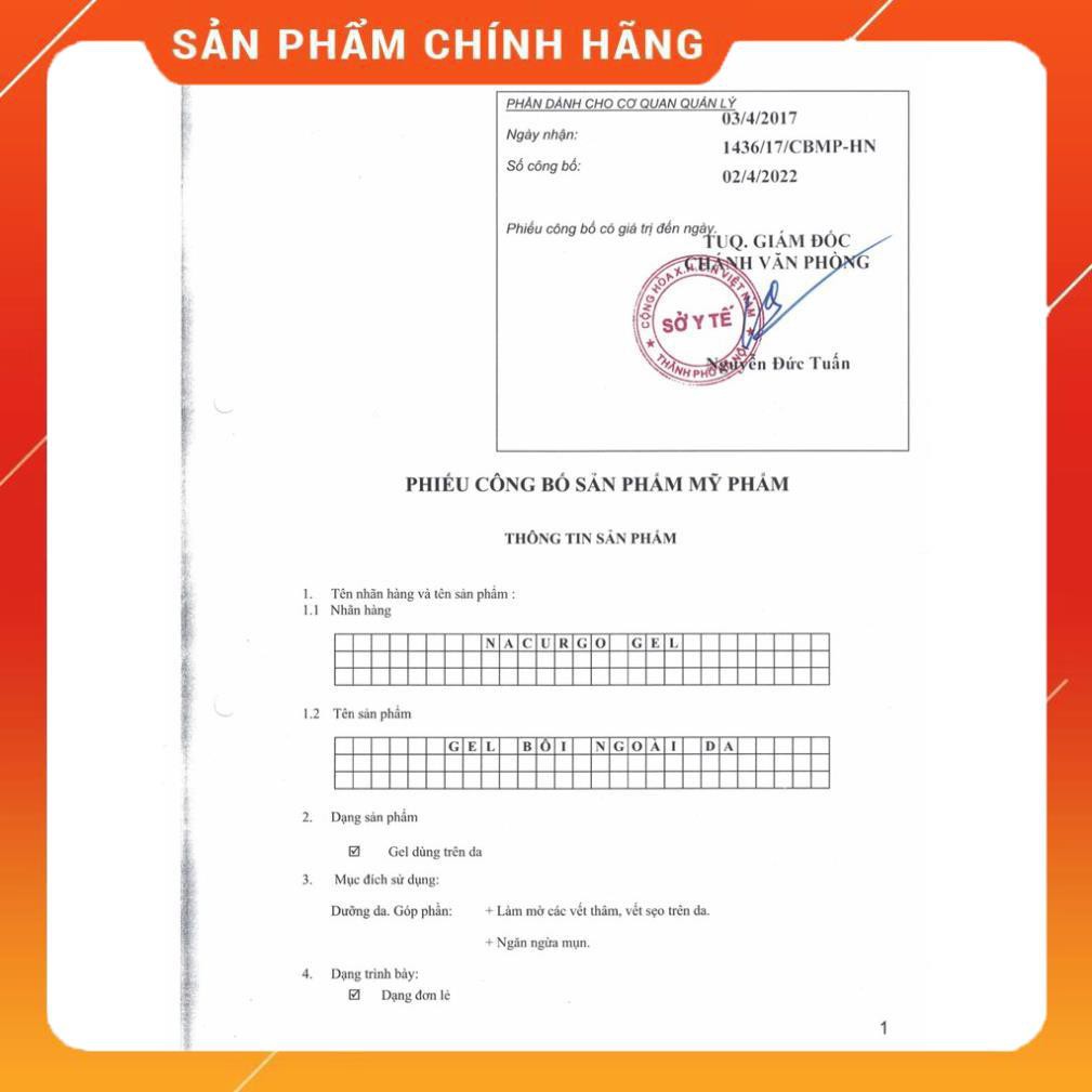 [CHÍNH HÃNG] NACURGO GEL - Đánh bay thâm sẹo mụn, chặn đứng viêm nang lông