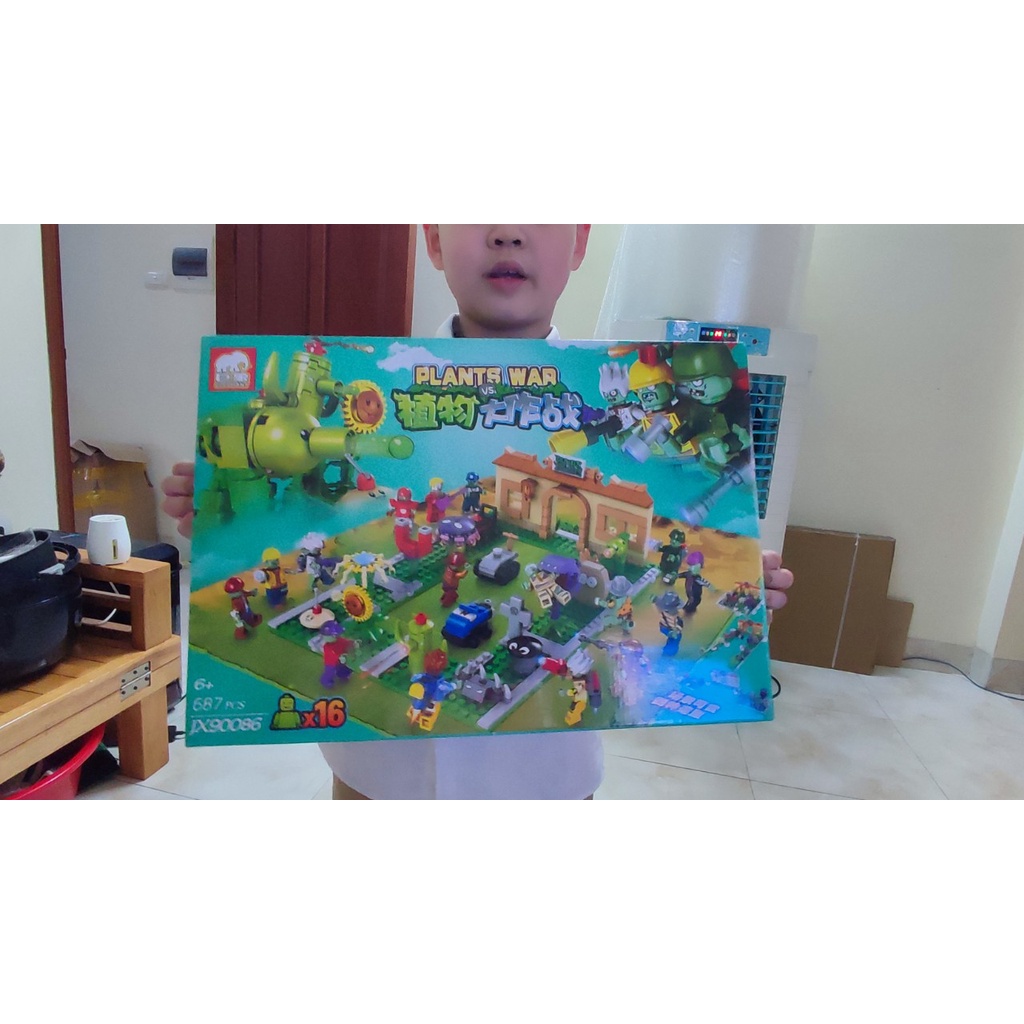Bộ Lego lắp ghép mô hình Plant Vs Zombie - JX 90086  rèn sự kiên nhẫn và khéo léo
