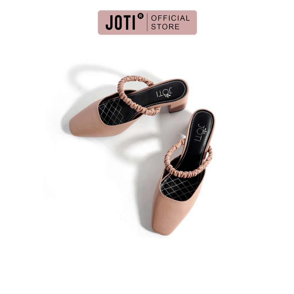 Giày Cao Gót Nữ JOTI Vincent 3247VN5 - Mũi Vuông Hở Gót Đế Trụ Vuông Cao 5cm Da Mờ - Mang Dạo Phố