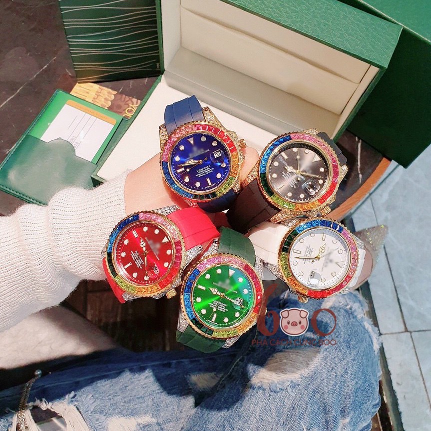 Đồng Hồ Nam Nữ Rolet Daytona Dây Cao Su Siêu Dẻo Chống Thấm Mồ Hôi Tay Nhiều Màu