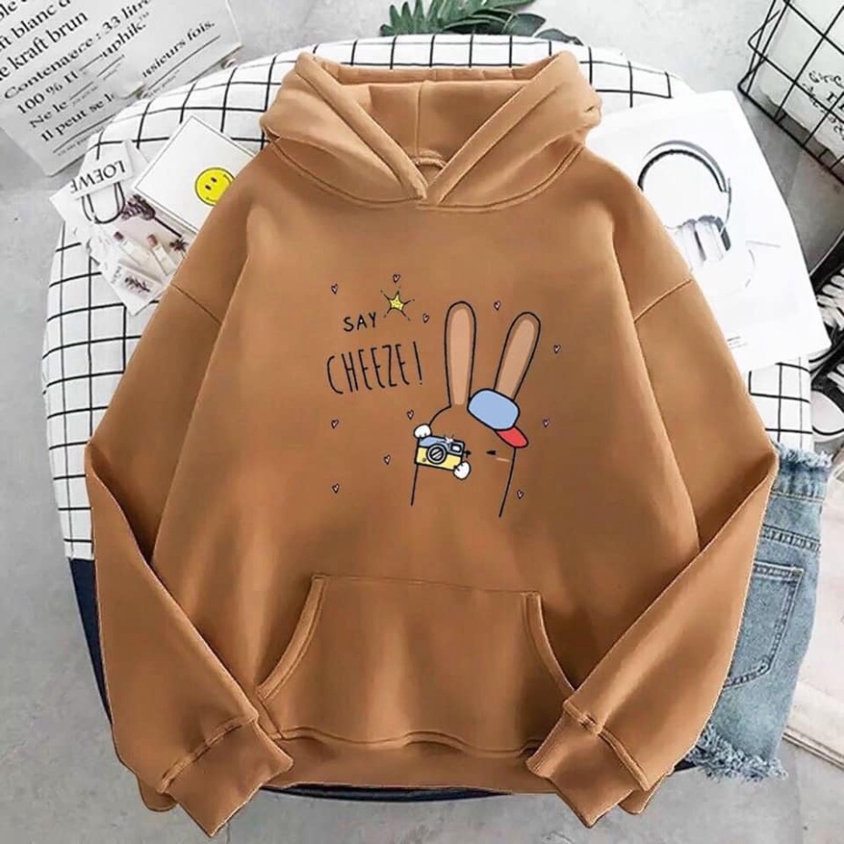 Áo khoác Hoodie form rộng sweater nỉ Ulzzang Say Cheese Hot trend Thời Trang Thu Đông siêu đẹp tranthuy_shop1 | BigBuy360 - bigbuy360.vn