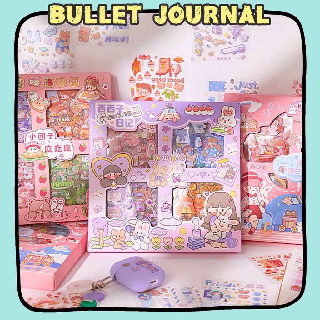 Hộp 100 Tấm Sticker Pet Summer Trang Trí Đáng Yêu st400 ccamzone