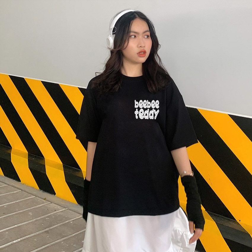 Áo thun in hình BEEBEE  TEDDY LONGTIME NO SEE-TLTNS002 (đen-trắng) 100% COTTON | BigBuy360 - bigbuy360.vn