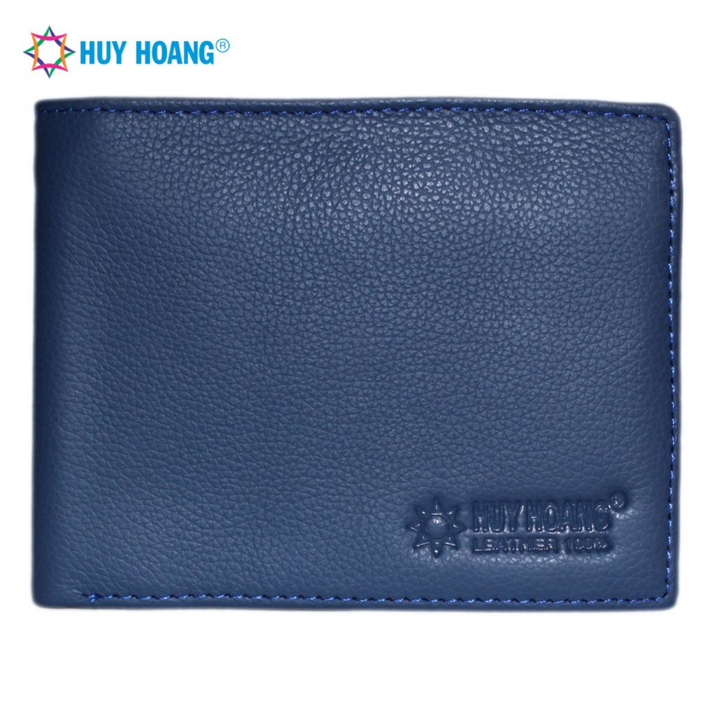 Ví nam da bò Huy Hoàng màu xanh đậm LS2137