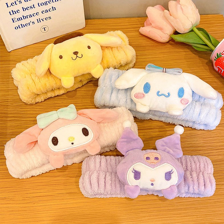 Băng Đô Cài Tóc Rửa Mặt Hình Chó Yugui Melody Nhồi Bông Dễ Thương