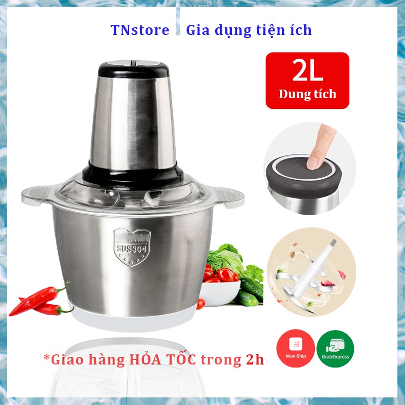 Máy/Cối Xay Thịt Công Nghiệp Inox 304 4 Lưỡi Đa Năng, Công suất 250W - Xay thịt, xay tỏi ới, xay rau củ quả