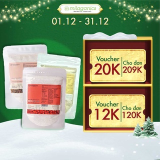 Combo 3 Gói bột đậu đỏ, cám gạo và yến mạch thiên nhiên MILAGANICS (100g/ túi)
